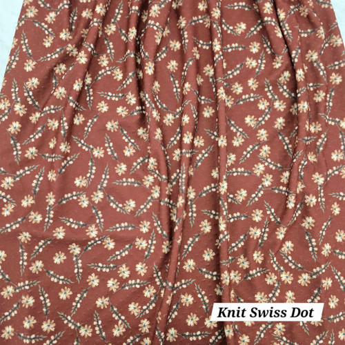 Beth's Exclusive Scattered Fall Florals Knit Swiss Dot Fabric (sold by half yards)