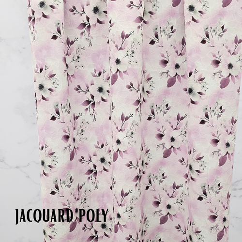 Purple Jasmine on Jacquard Poly (sold by half yards)