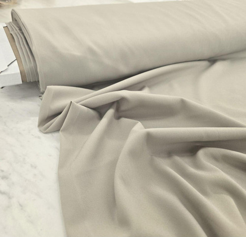 Taupe Poly Stretch Crepe Fabric (sold by half yards)