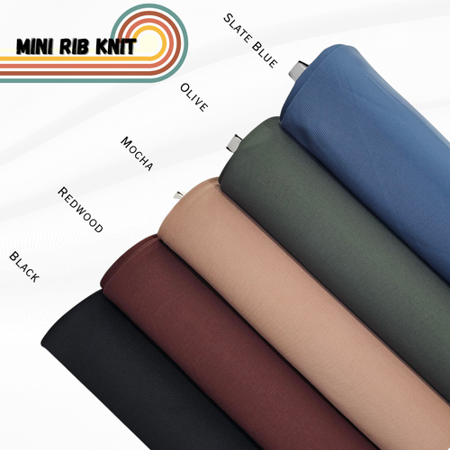 Redwood Mini Rib Knit Fabric (sold by half yards)