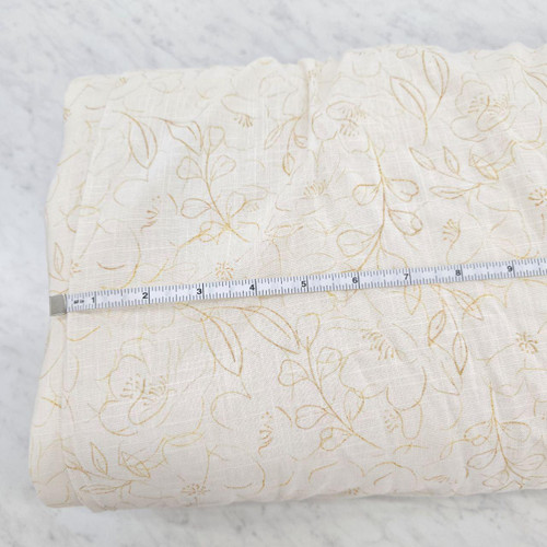 Golden Delight Floral Linen Fabric