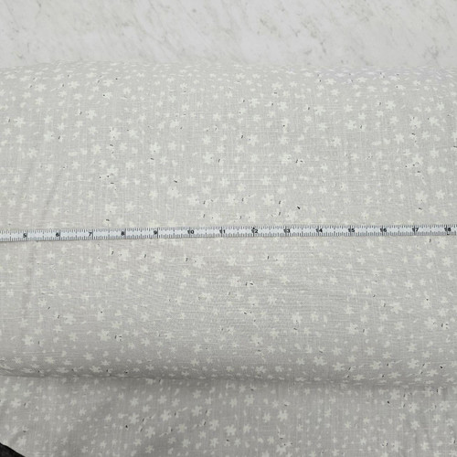 Beth's Exclusive Petite Florals on Grey Linen/Viscose Fabric (sold by half yards)