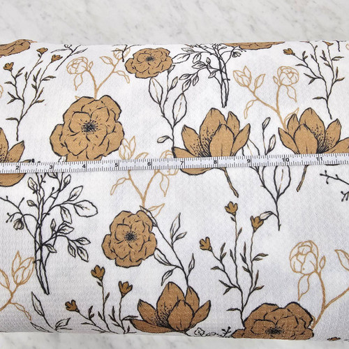 Beth's Exclusive Golden Jubilee Floral on White Missonia Knit (sold by half yards)