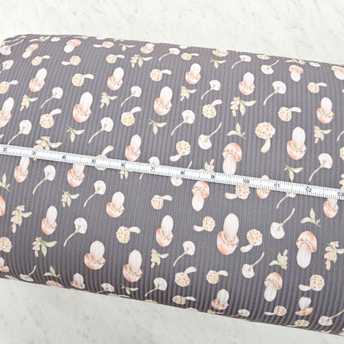 Beth's Exclusive Gray Mushroom Harvest Rib Knit Fabric (sold by the half yards)