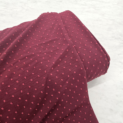Deep Red Small Poly Swiss Dot (sold by half yards)