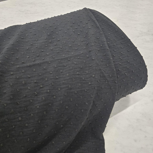 Black Small Poly Swiss Dot Fabric (sold by half yards)