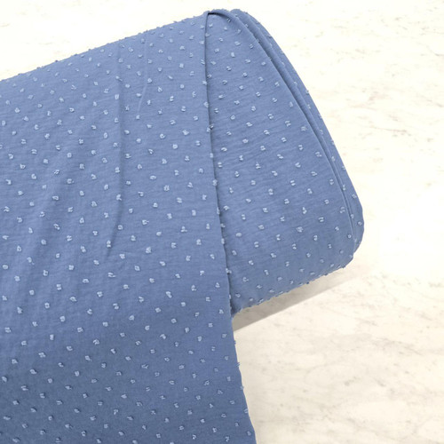 Egyptian Blue Small Poly Swiss Dot Fabric (sold by half yards)