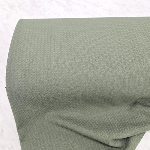 Sage Cable Rib Knit Fabric (sold by half yard)