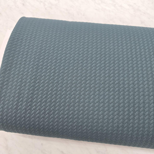 Teal Cable Rib Knit Fabric (sold by half yard)