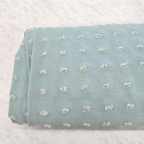 Light Sage Penny Size Poly Swiss Dot Fabric (sold by half yards)