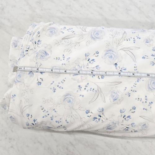Beth's Exclusive Arctic Blue Florals 4 Way Stretch Crinkle Poly Fabric (sold by half yards)