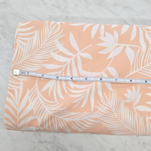 Beth's Exclusive Peach Palm Leaves 4 Way Stretch Crinkle Poly Fabric (sold by half yards)