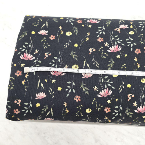 Beth's Exclusive Wildflower Shades on Black Airflow Poly (sold by half yards)