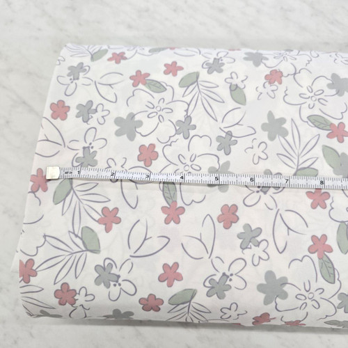Beth's Exclusive Rose and Sage Floral Graphics on White 4-Way Stretch Crinkle Poly (sold by half yards) Beth's Exclusive Rose and Sage Floral Graphics on White 4-Way Stretch Crinkle Poly (sold by half yards)