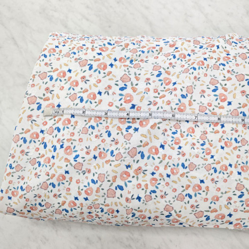 Beth's Exclusive Teal and Soft Orange Abstract Florals on White Round Poly Swiss Dot (sold by half yards) Beth's Exclusive Teal and Soft Orange Abstract Florals on White Round Poly Swiss Dot (sold by half yards)