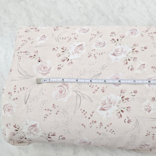 Beth's Exclusive Dusty Pink Flowers Airflow Poly Fabric (sold by half yards)