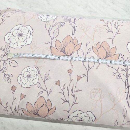 Beth's Exclusive Tan Floral Jubilee 4-way Stretch Crinkle Poly Fabric (sold by half yards)