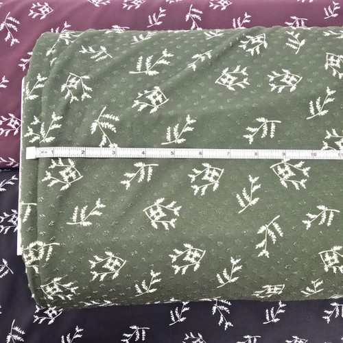 Beth's Exclusive Delicate Stems on Red 4 Way Stretch Crinkle Poly Fabric (sold by half yards)