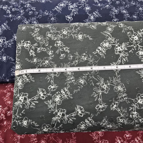 Red Simple Rose Design Fabric (sold by half yard)