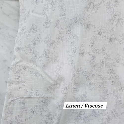Simple Rose Vine Design Linen Fabric (sold by half yard) Simple Rose Vine Design Linen Fabric (sold by half yard)