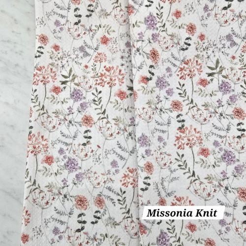 Beth's Exclusive Wildflower Dreams on Cream Missonia Knit (sold by half yards)