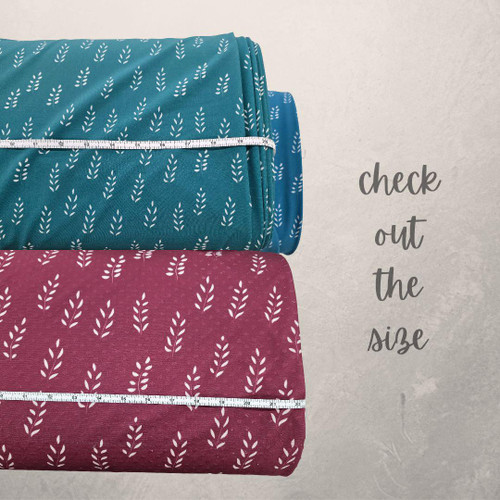 Teal Fresh Sprigs 4 Way Stretch Crinkle Poly Fabric (sold by half yard)