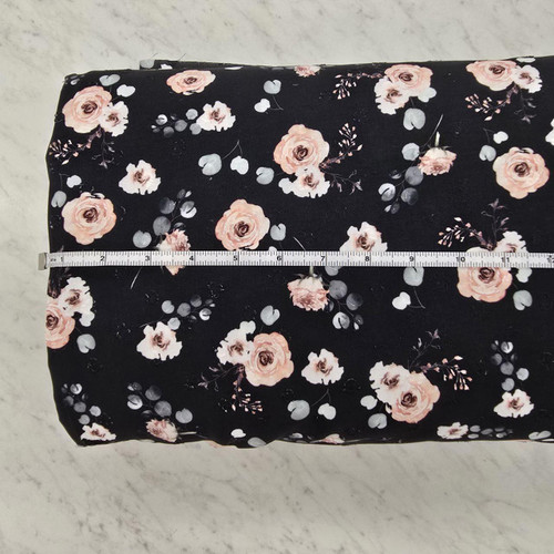 Beth's Exclusive Rose Explosion on French Blue Round Poly Swiss Dot (sold by half yards)