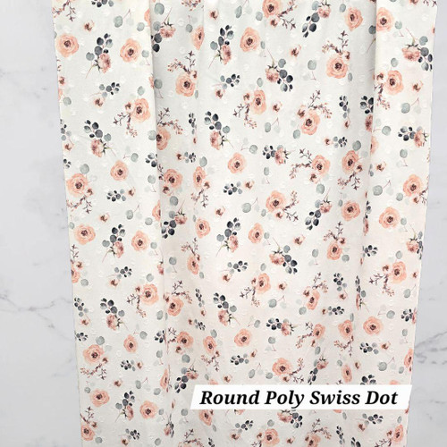Beth's Exclusive Rose Explosion on White Pound Poly Swiss Dot (sold by half yards)