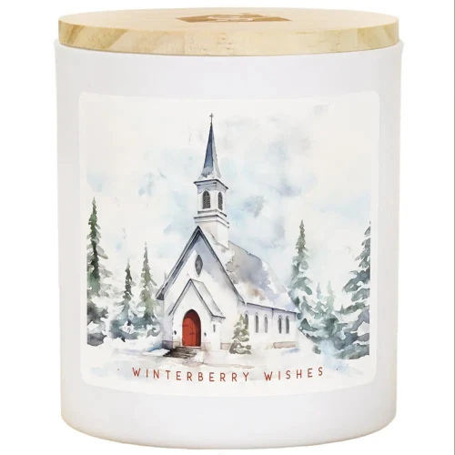 Winter Church Art Candle