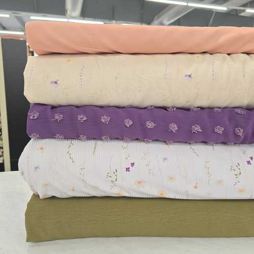 Beth's Exclusive Dainty Wildflowers Poly Rib Knit Fabric (sold by half yards)