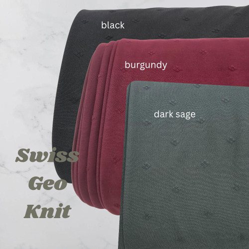 Dark Sage Swiss Geo Knit Fabric (sold by half yards)