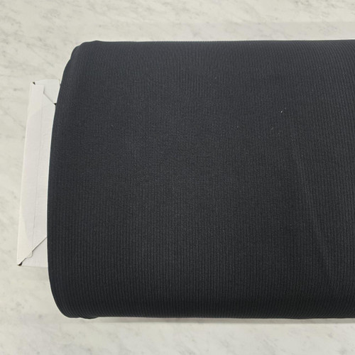 Black Mini Rib Knit Fabric (sold by half yards)