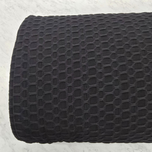 Black Kelsey Rib Knit Fabric (sold by half yards)