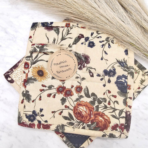 Vintage Mountain House Patchwork Potholder