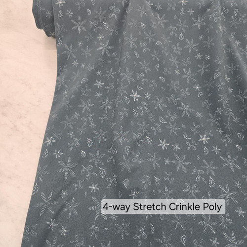 Green Star Design 4 Way Stretch Crinkle Poly Fabric (sold by half yards)