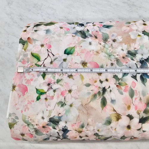 Beth's Exclusive Dogwood in Bloom on 4-Way Stretch Crinkle Poly (sold by half yards)