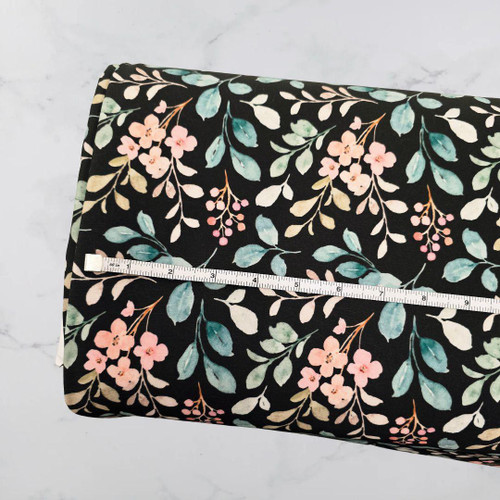 Beth's Exclusive Luminous Florals on Green Round Poly Swiss Dot Fabric (sold by half yards)