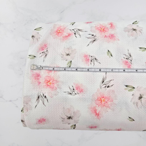 Beth's Exclusive Splash of Pink on White Missonia Knit (sold by half yards)