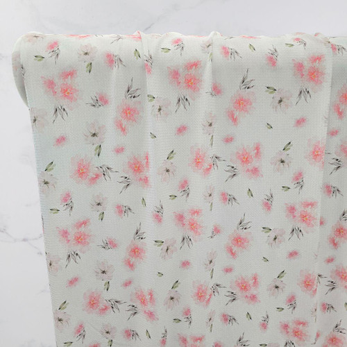 Beth's Exclusive Splash of Pink on White Missonia Knit (sold by half yards)