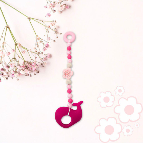 Pink Whale Single String Bead