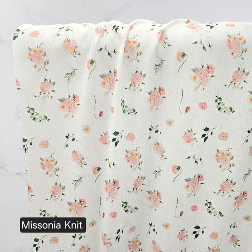 Beth's Exclusive Pink Florals Missonia Knit Fabric (sold by half yards)