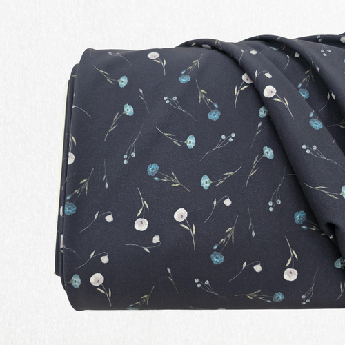 Blue Sprig N 4 Way Stretch Crinkle Poly Fabric (sold by half yards)