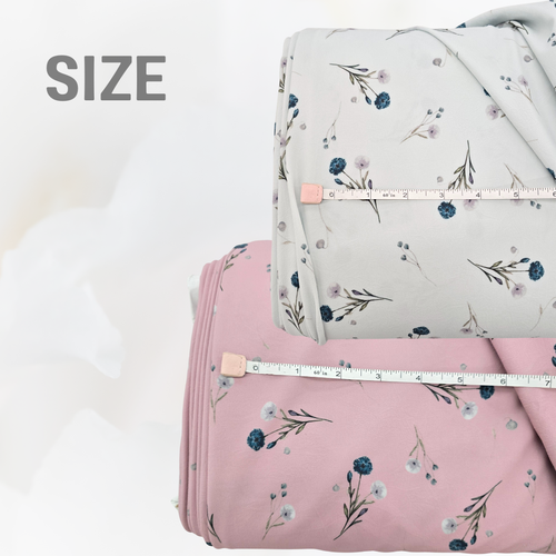 Blue & Gray Bunches Knit Swiss Dot Fabric (sold by half yards)