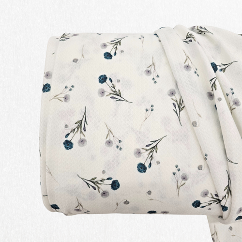 Blue Bouquets Missonia Knit Fabric (sold by half yards)