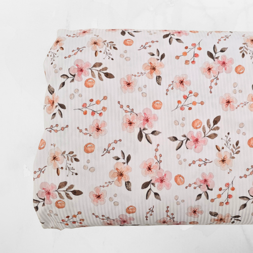 Cherry Spring Rib Knit Fabric (sold by half yards)