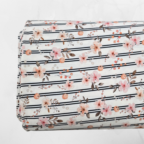 Cherry Sprig S 4 Way Stretch Crinkle Poly Fabric (sold by half yards)