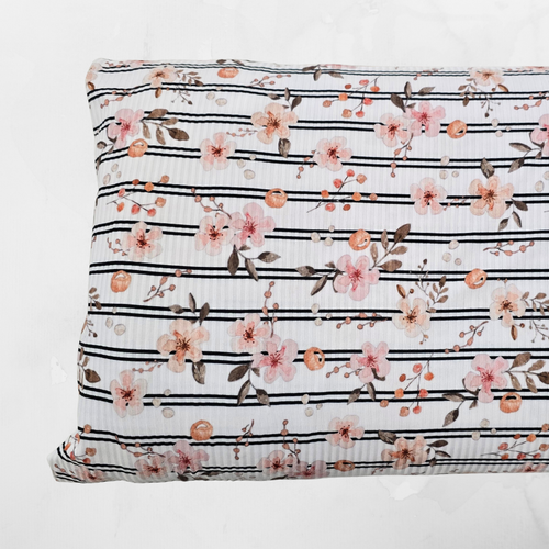 Cherry Spring Striped Rib Knit Fabric (sold by half yards)