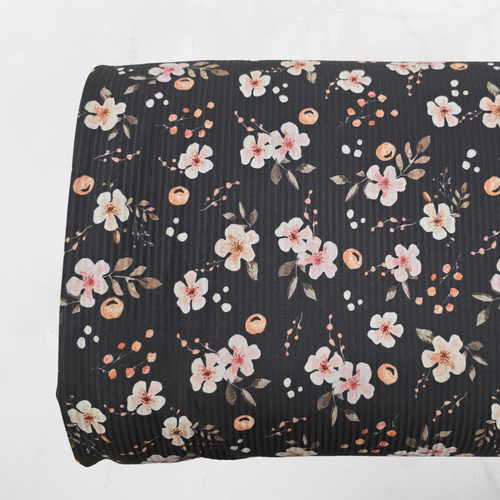 Cherry Spring Bronze Rib Knit Fabric (sold by half yards)