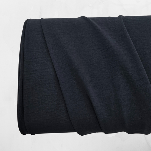 Navy 100% Polyester Dream Crepe Stretch Fabric (sold by half yards)