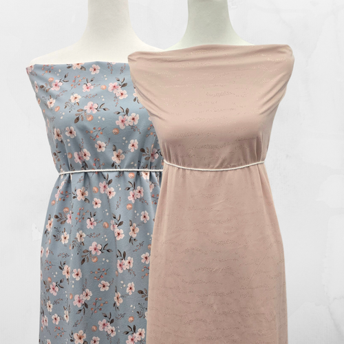 Peach Double Brushed Knit Foil Print (sold by half yards)